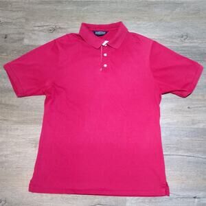 Vintage '90s Men's Lands End Polo Shirt Red Size Large MADE IN USA